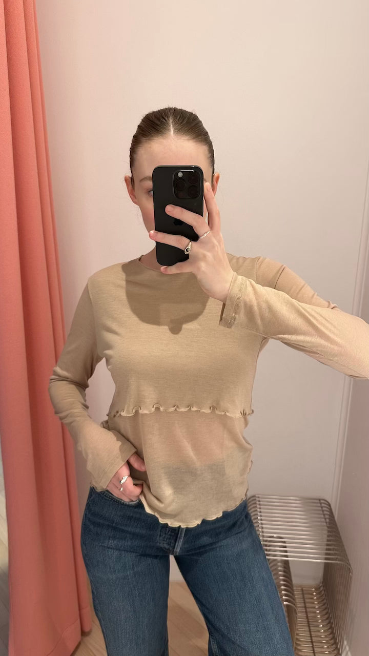 Double Layer Longsleeve Top taupe