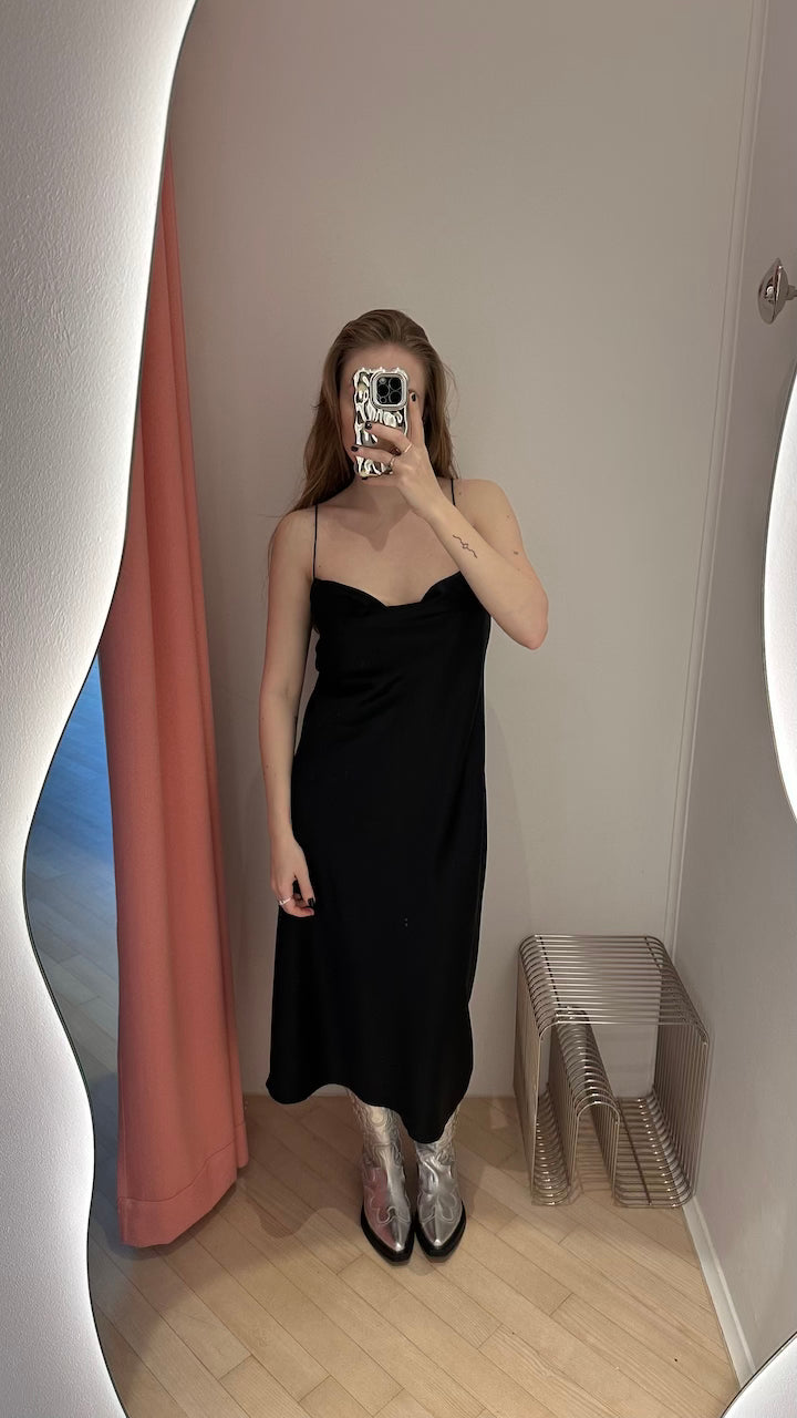 Draped Slip Dress black