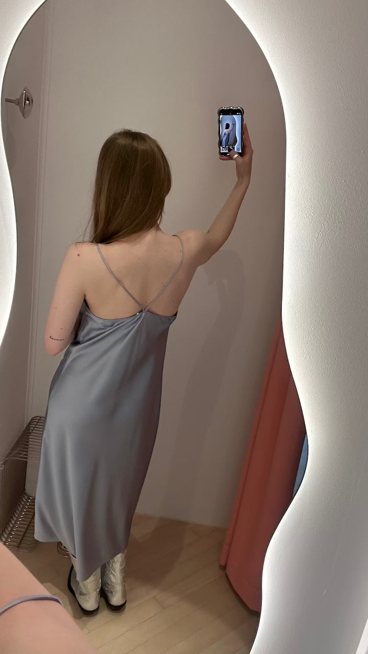 Draped Slip Dress faded blue