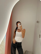 Fine Rib Singlet white