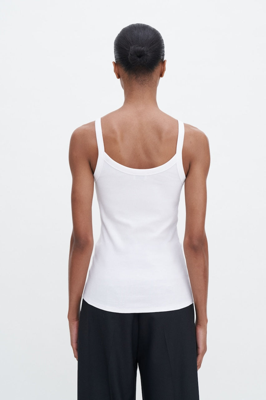Fine Rib Singlet white