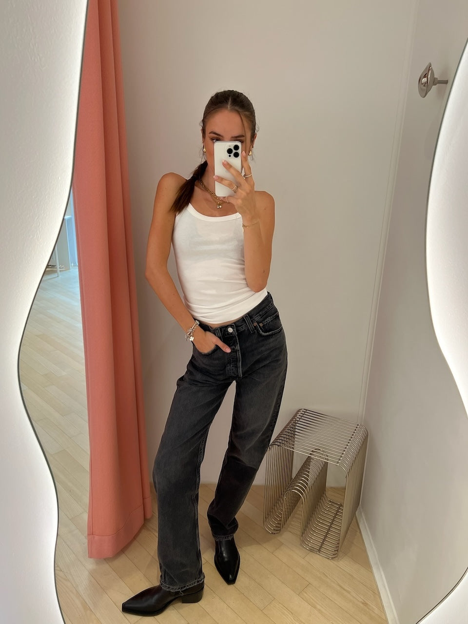 Fine Rib Singlet white