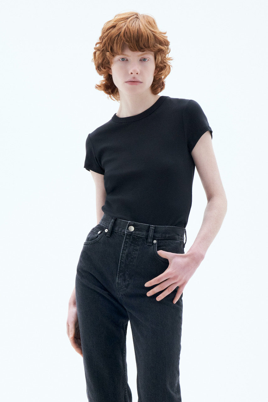 Fine Rib Tee black