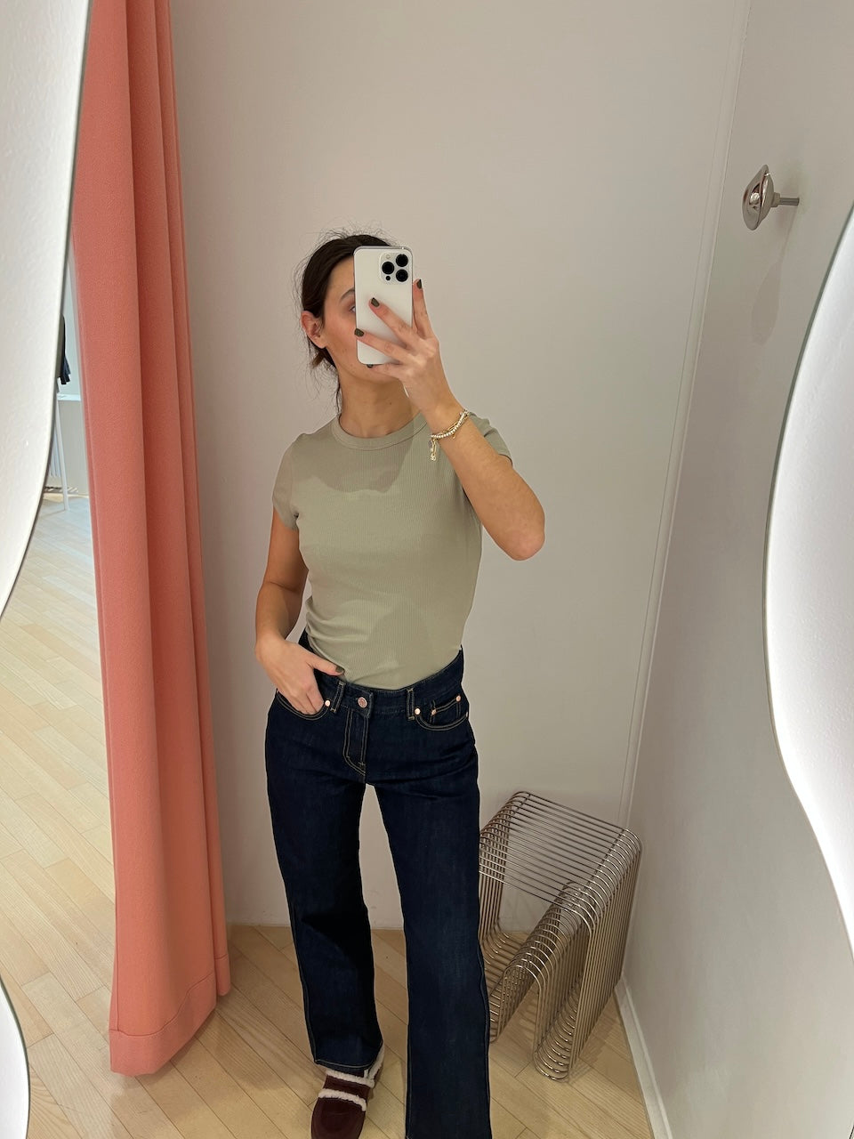 Fine Rib Tee light green