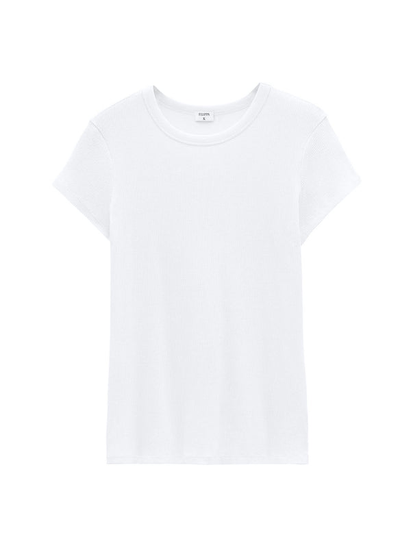 Fine Rib Tee white