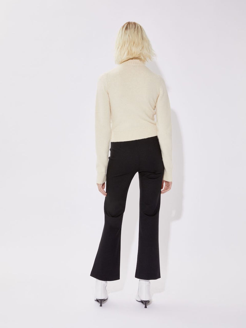 Flared Jersey Trousers black