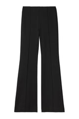 Long Flared Jersey Trousers black