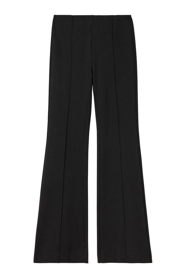 Long Flared Jersey Trousers black