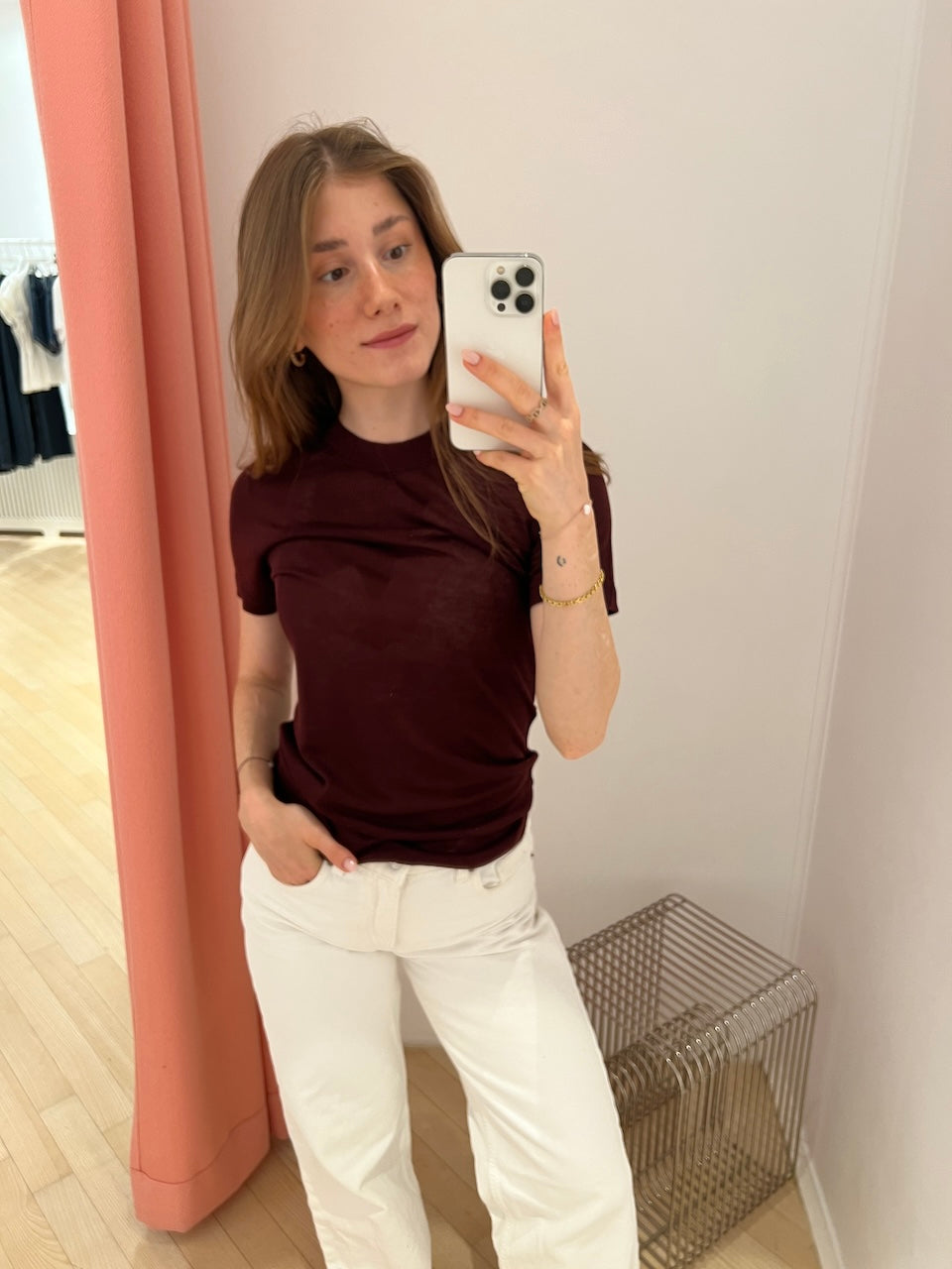 Lyocell Cashmere Tee dark burgundy