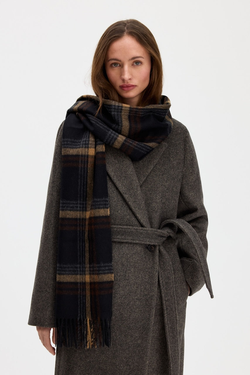 Merino Check Scarf black/brown check