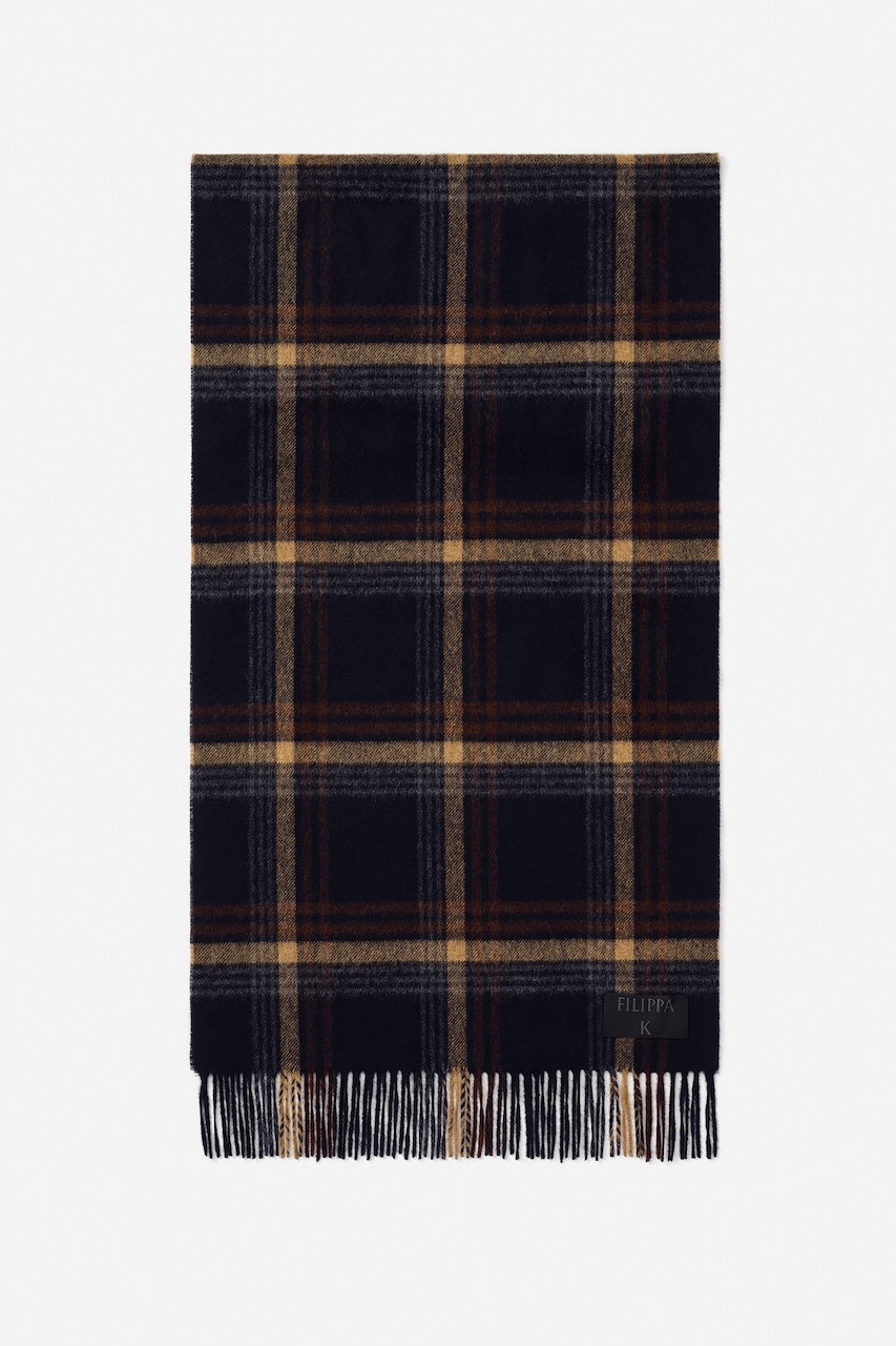 Merino Check Scarf black/brown check