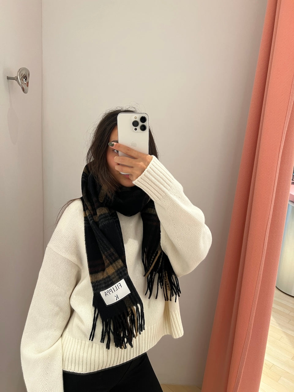 Merino Check Scarf black/brown check