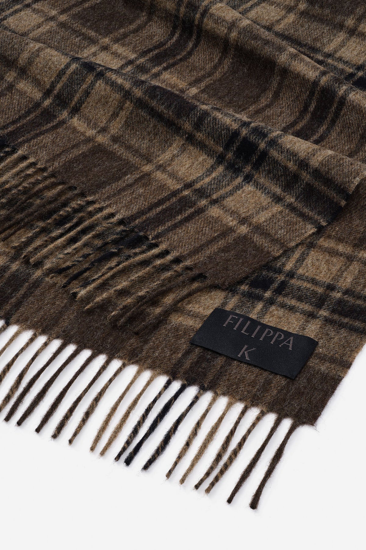 Merino Check Scarf brown check