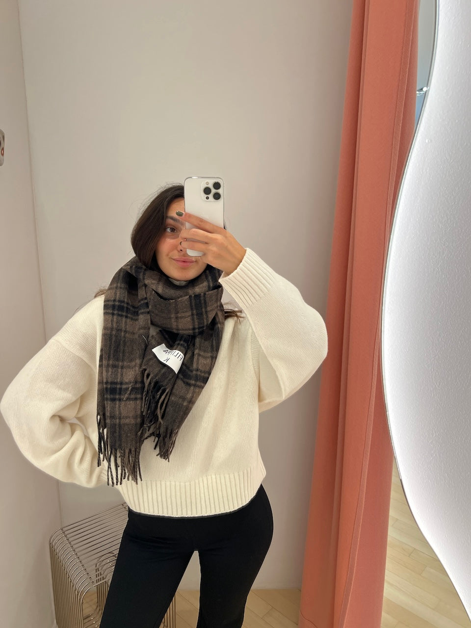 Merino Check Scarf brown check
