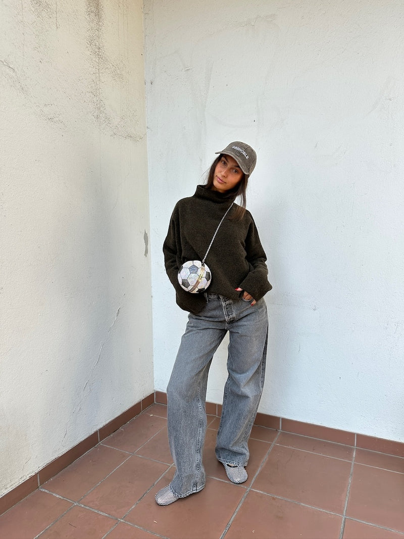 Mika Yak Funnelneck Sweater dark khaki green