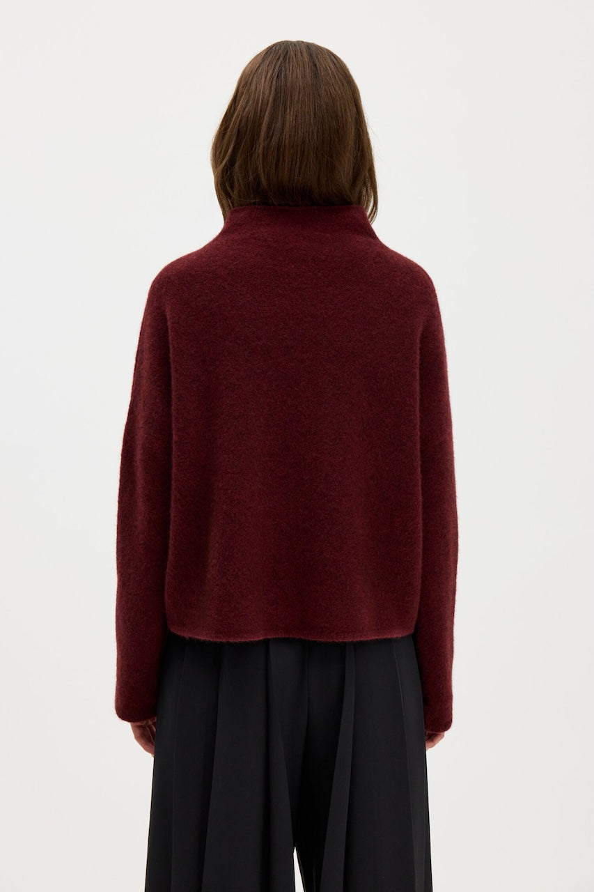 Mika Yak Funnelneck Sweater mahogany red