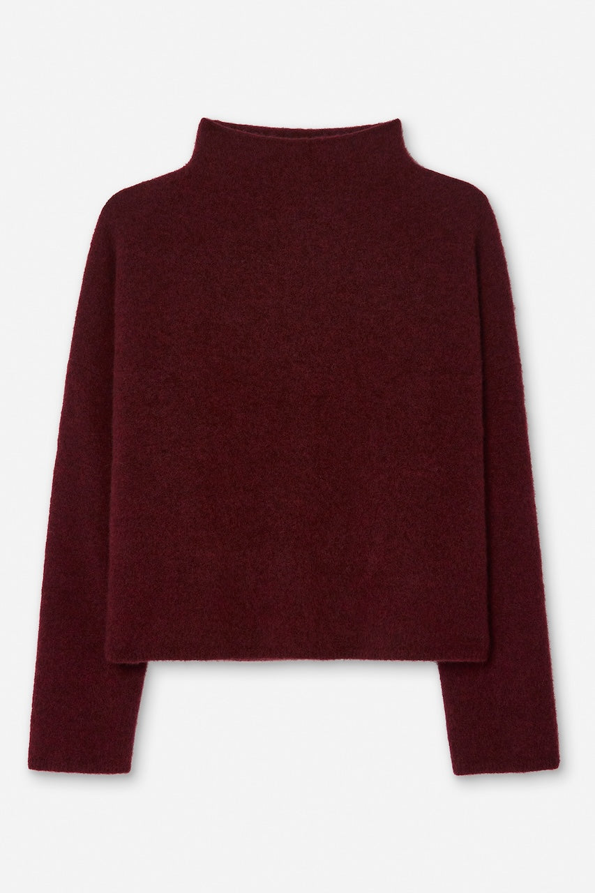 Mika Yak Funnelneck Sweater mahogany red