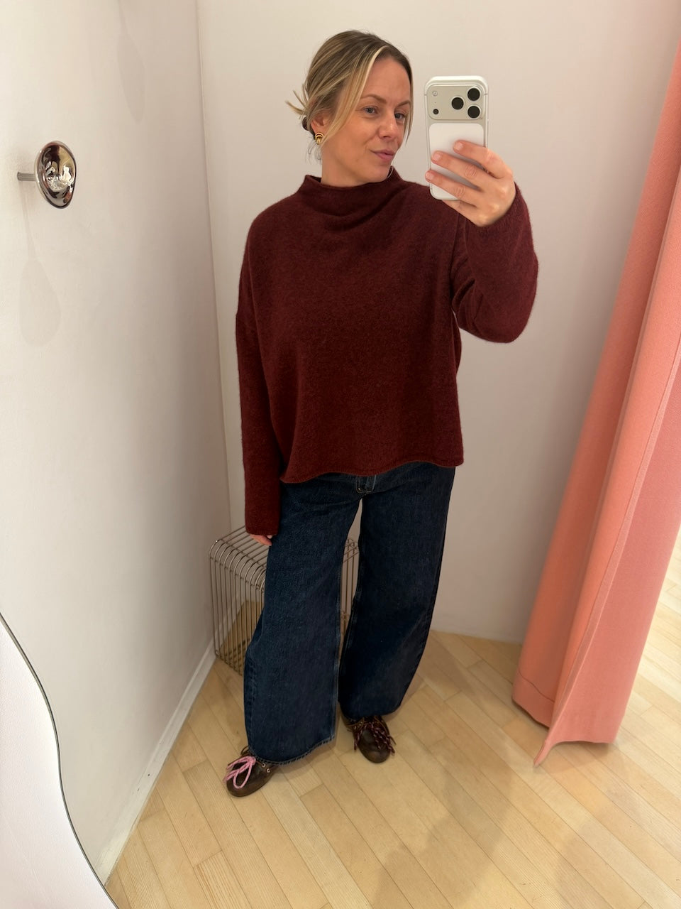 Mika Yak Funnelneck Sweater mahogany red