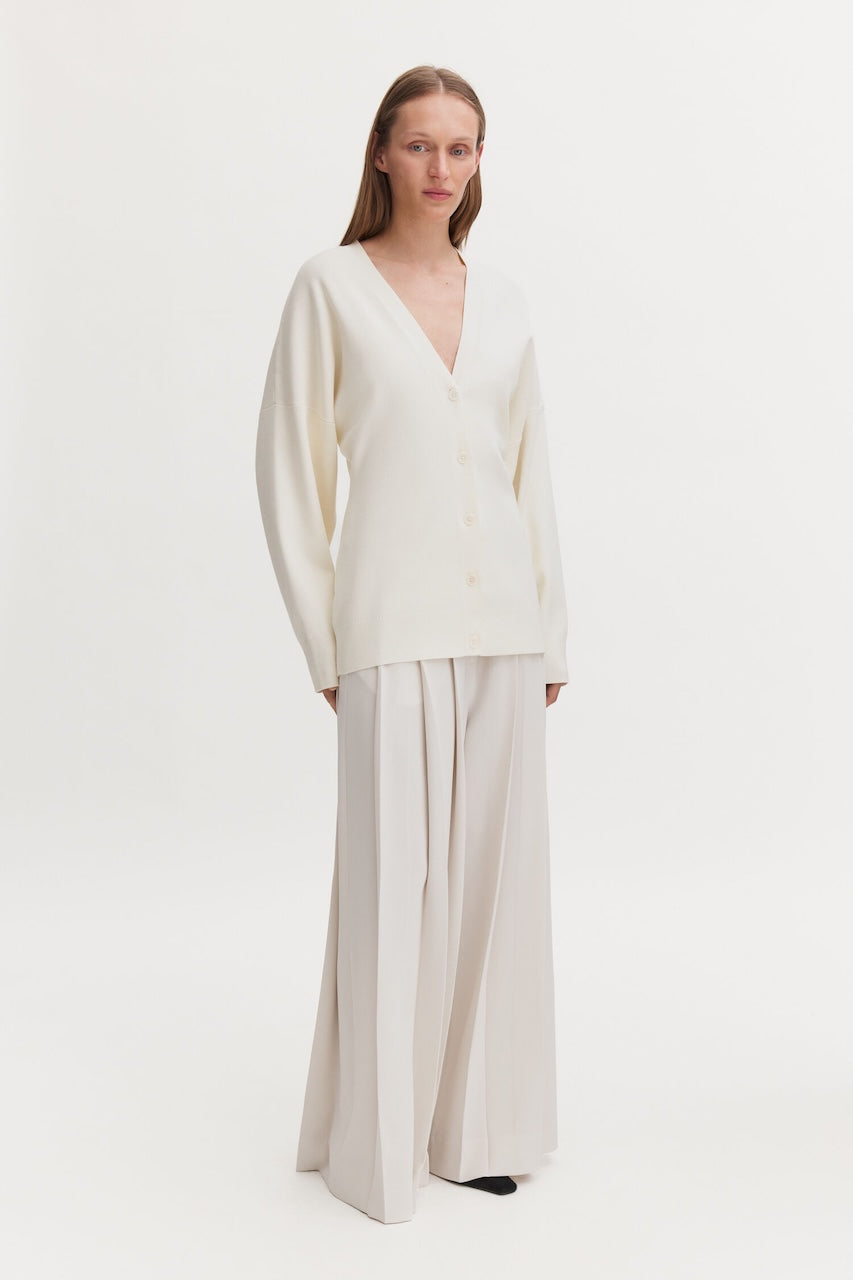 Milano Knit Hourglass Cardigan calico white