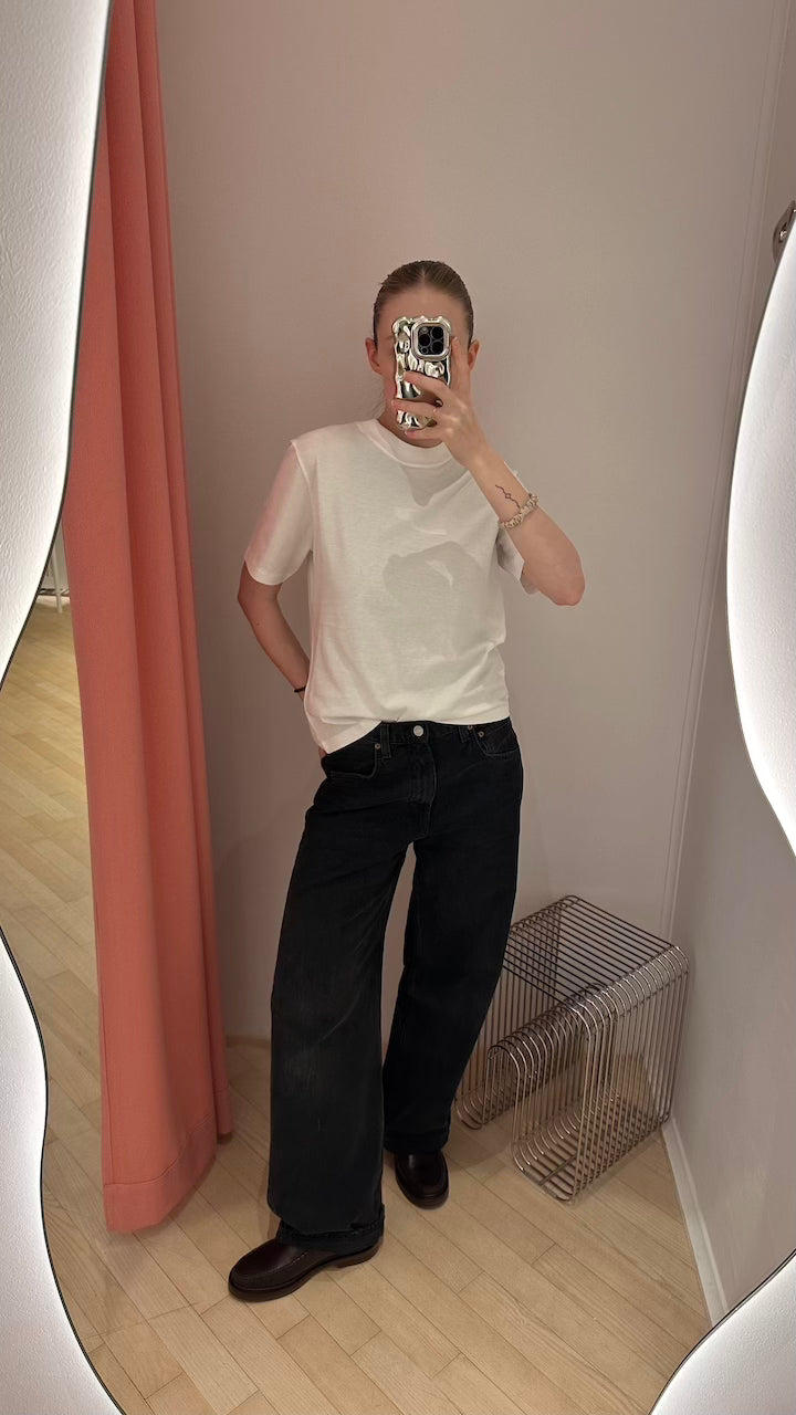 Mock Neck Tee white