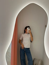 Mock Neck Tee white