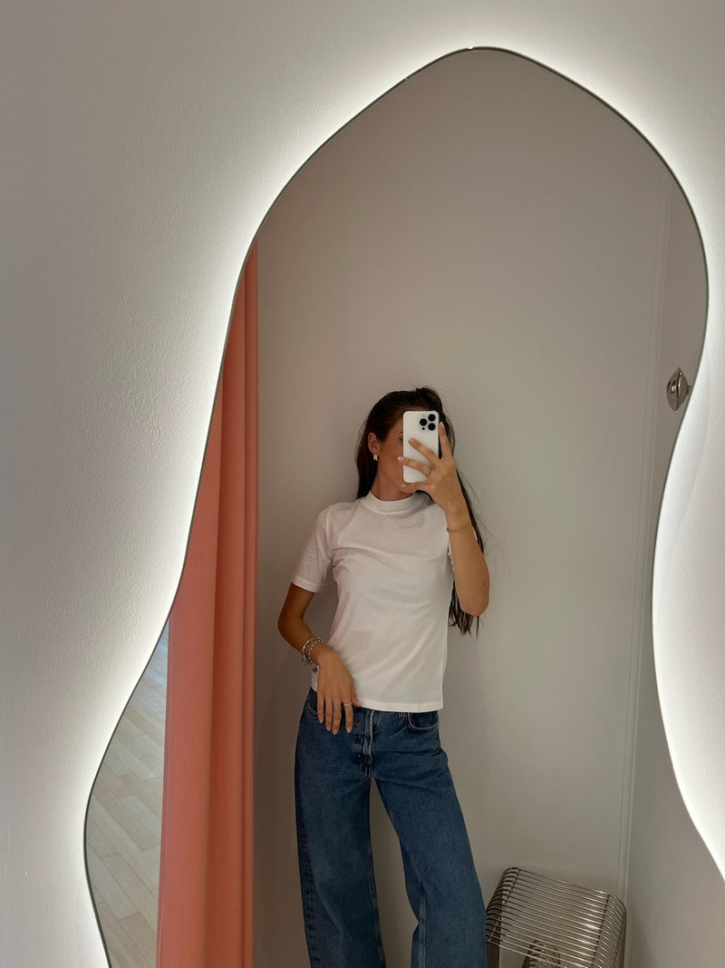 Mock Neck Tee white