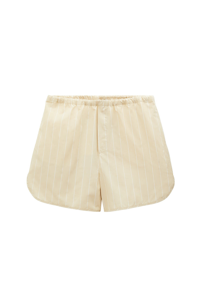 Striped Drawstring Shorts dark yellow/white stripe