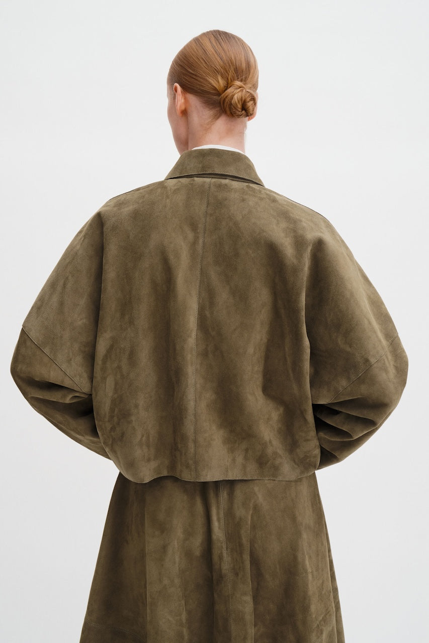 Suede Coach Jacket olive green