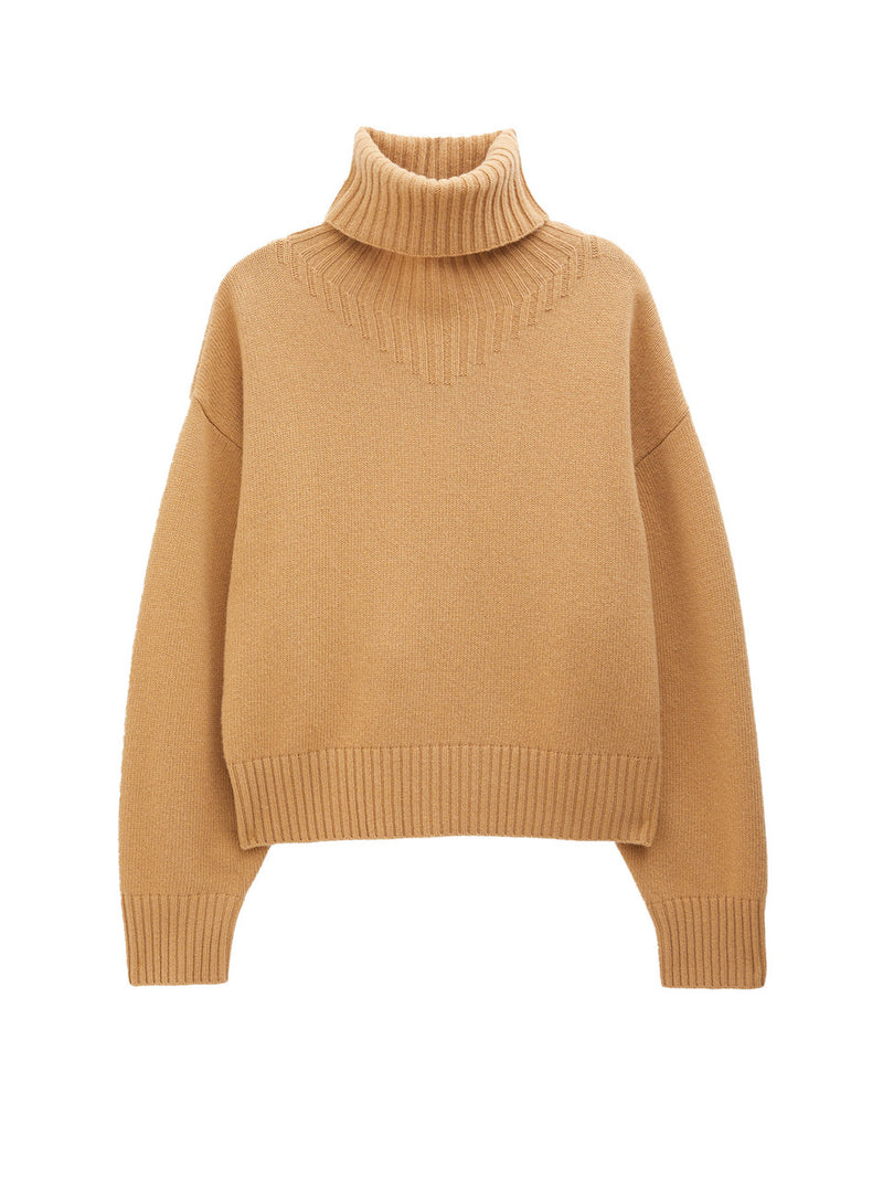 Wool Turtleneck Sweater camel