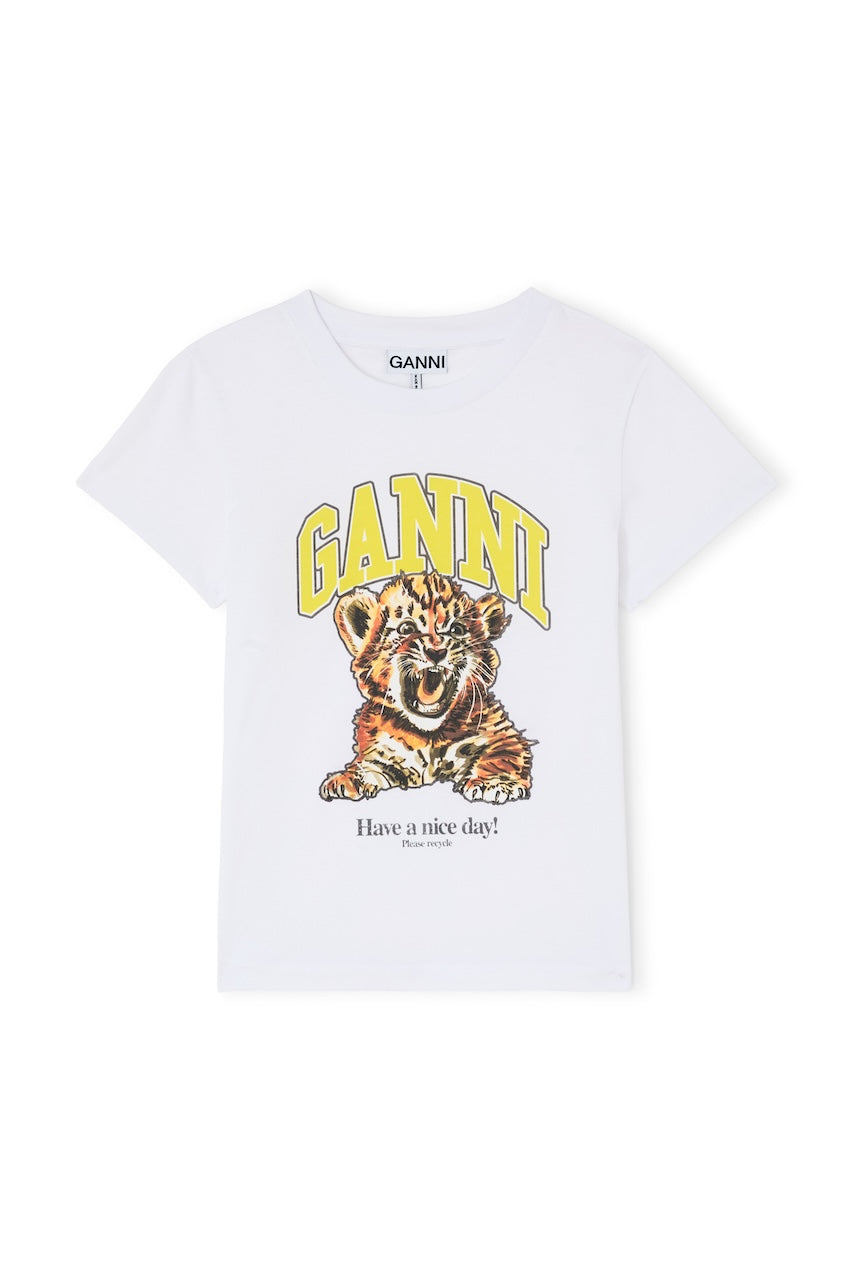 Basic Cotton Jersey Baby Fit Tiger bright white