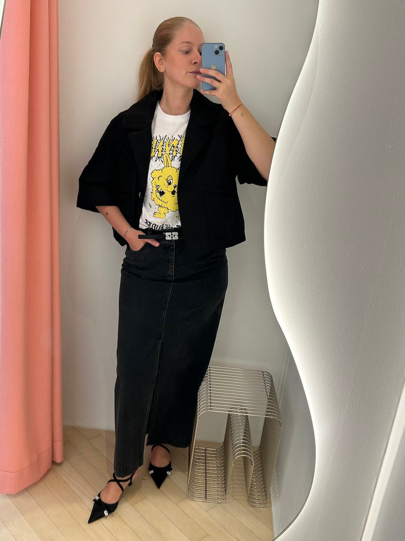 Basic Jersey Yellow Bunny Relaxed T-Shirt bright white