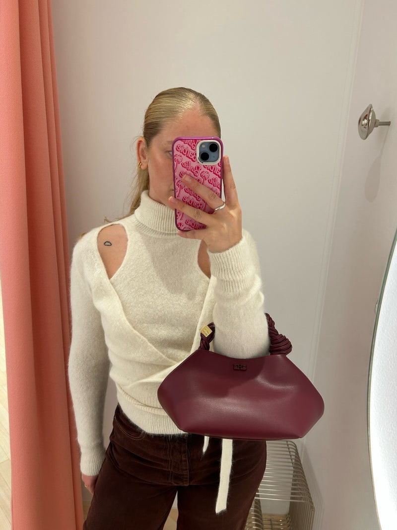 Ganni Bou Bag Small burgundy