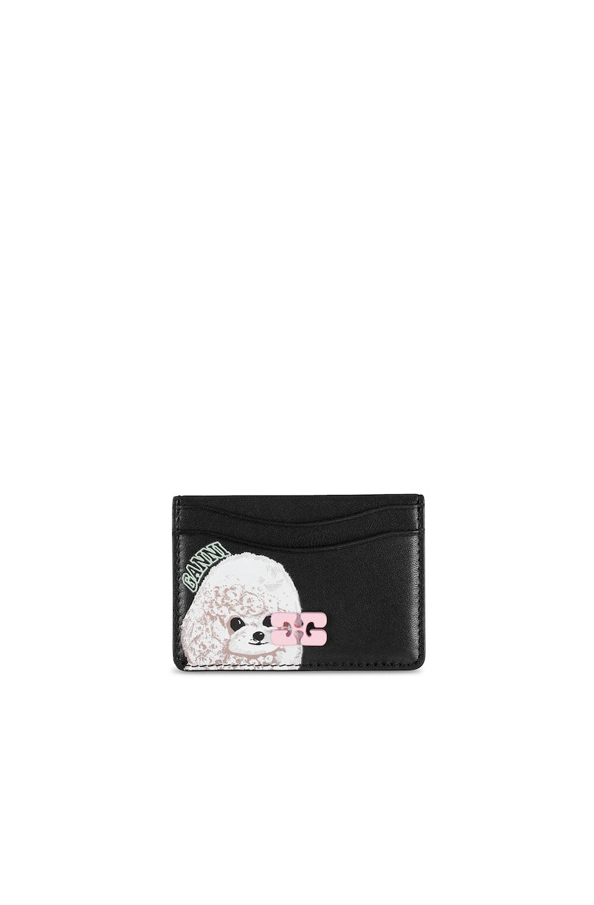 Ganni Bou Card Holder Animals black