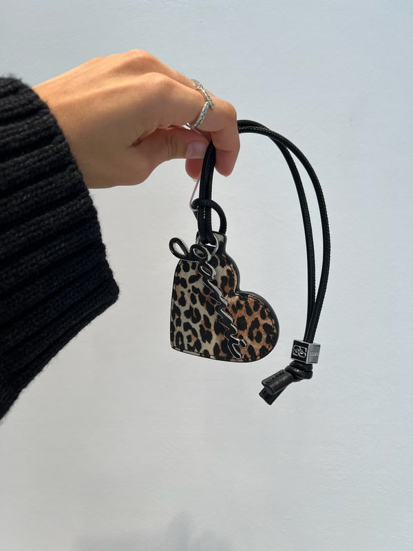 Ganni Bou Heart Mirror Print leopard
