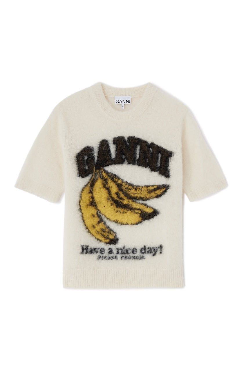 Brushed Alpaca Graphic T-Shirt egret