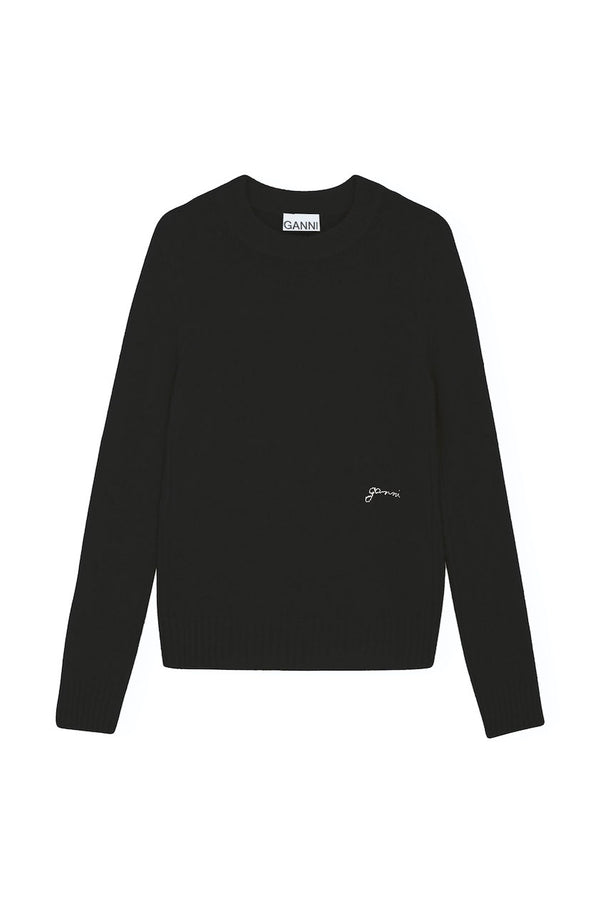 Brushed Alpaca O-Neck black