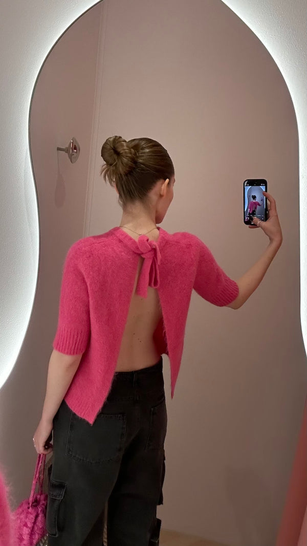 Brushed Alpaca Open Back Top cone flower