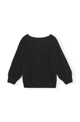 Brushed Alpaca Short Sleeve Cardigan black