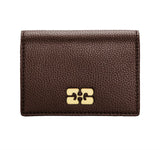 Ganni Card Holder With Flap Grained chicory coffee