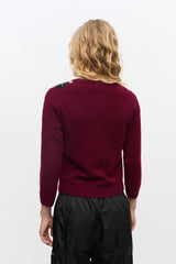 Cashmere Wool Mix Cardigan tawny port