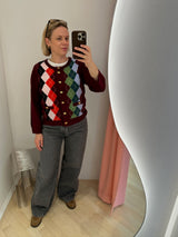 Cashmere Wool Mix Cardigan tawny port