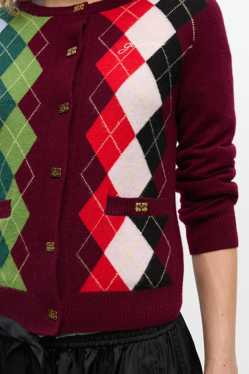 Cashmere Wool Mix Cardigan tawny port