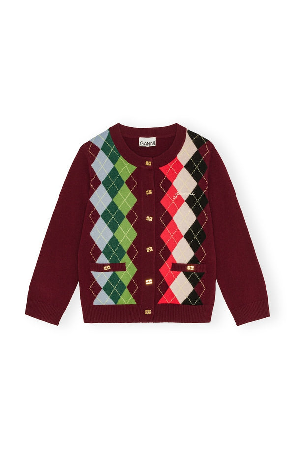 Cashmere Wool Mix Cardigan tawny port
