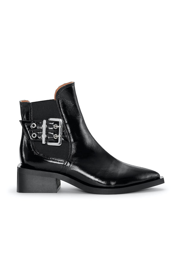 Buckle Chelsea Boots Naplack black