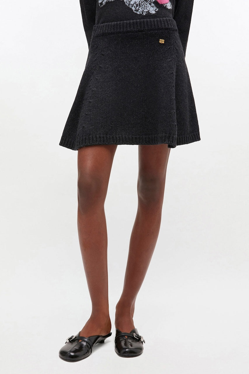 Chunky Wool Mix Mini Skirt phantom