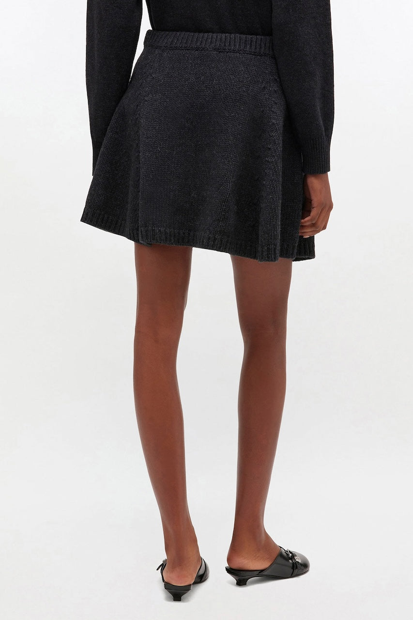 Chunky Wool Mix Mini Skirt phantom