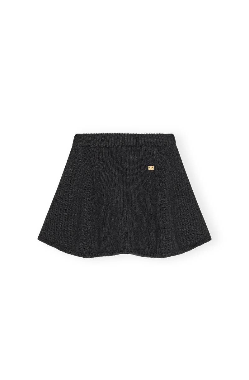 Chunky Wool Mix Mini Skirt phantom