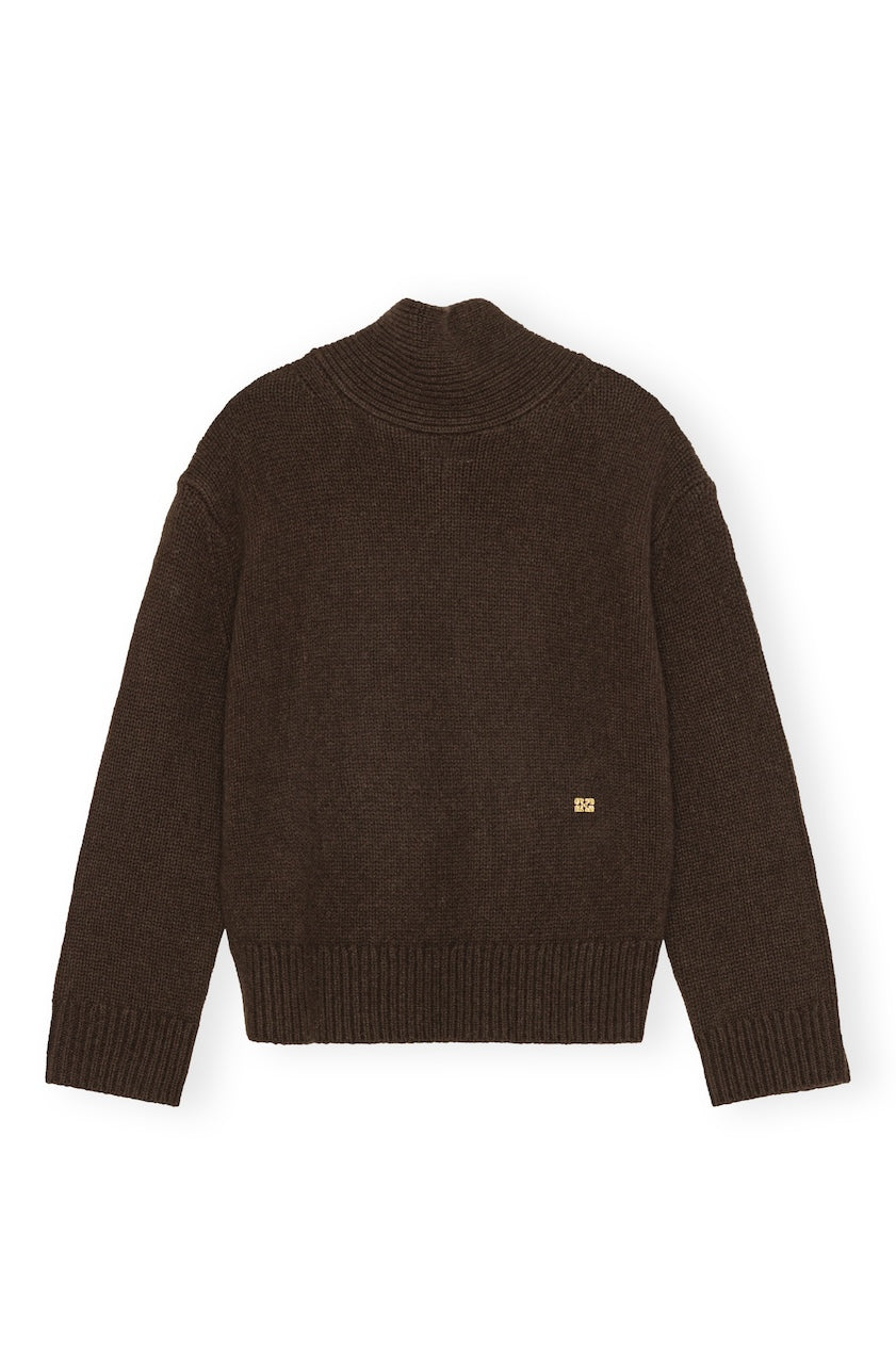 Chunky Yak Mix Open Back Pullover shaved chocolate