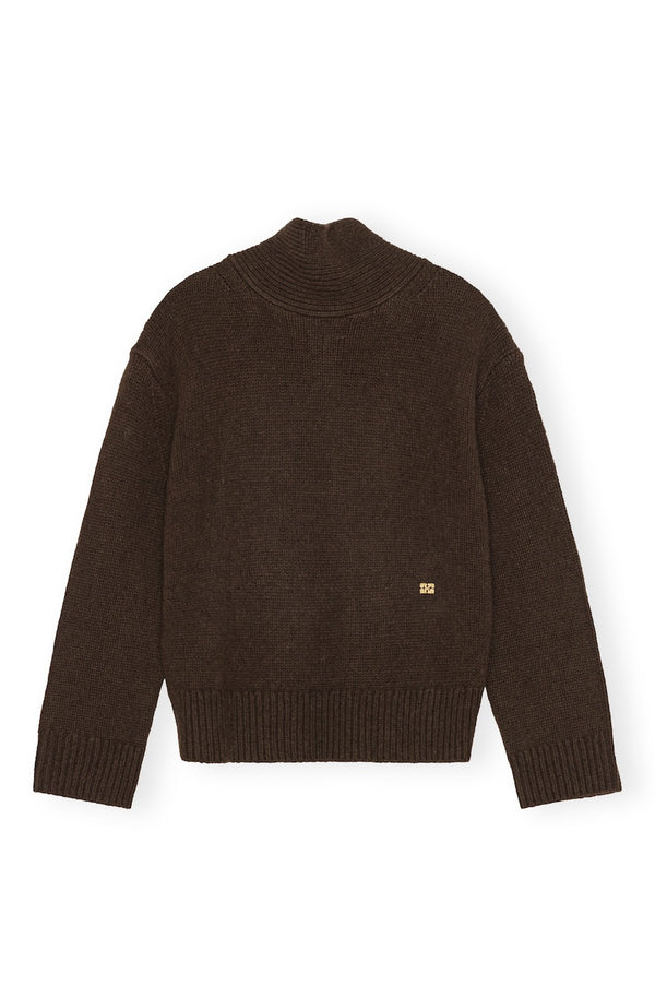 Chunky Yak Mix Open Back Pullover shaved chocolate
