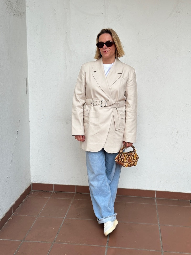 Cotton Melange Tailoring Blazer angora